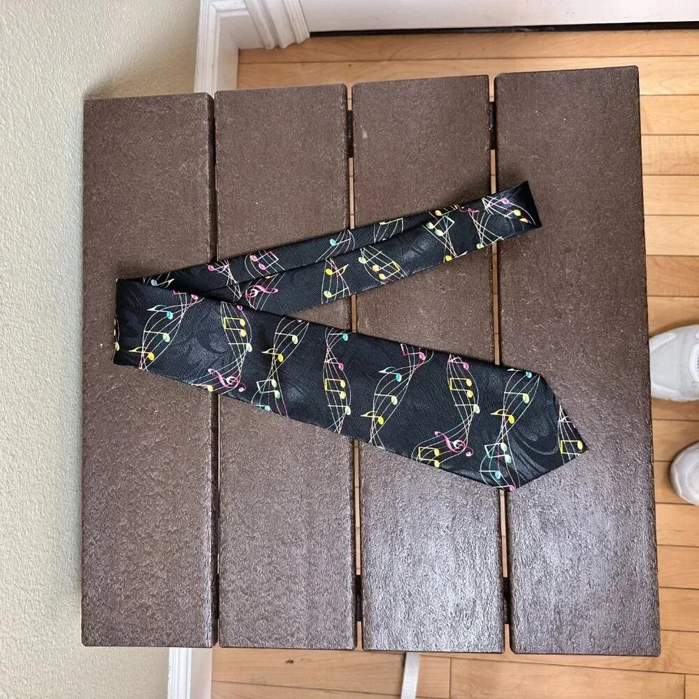 STEVEN HARRIS Handmade Rainbow Music Notes Novelty Tie